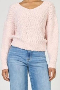 DEAR JOHN DENIM Women's Lexi V Neck Sweater Top in pale lilac - women's sweater