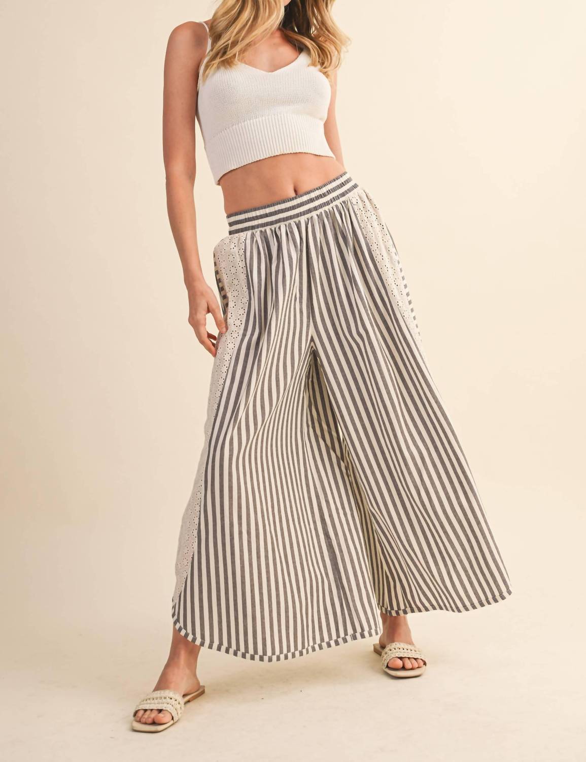 Klesis - Caitlin Dolphin Hem Wide Leg Pants