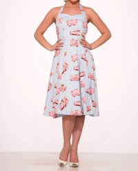 Orchid Bloom - Car Hop Halter Swing Dress