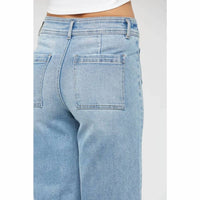 Mica Denim - Lucy Front Pocket Cropped Wide Leg Jeans