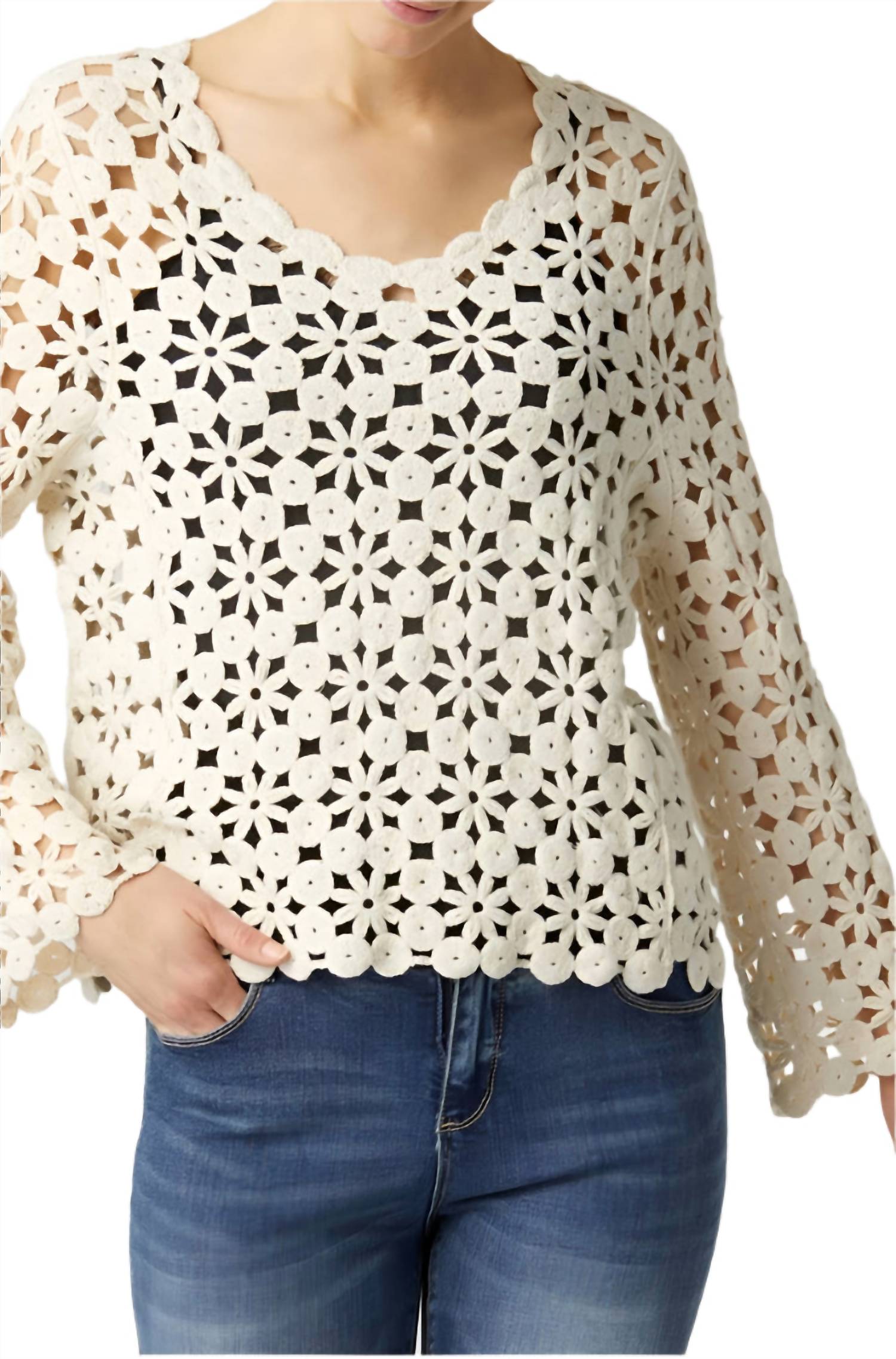 Coco + Carmen - Lucia Floral Crochet Pullover