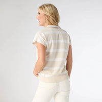 Coco + Carmen - Women's Lightweight Heavenly Luxe V Neck Stripe Top