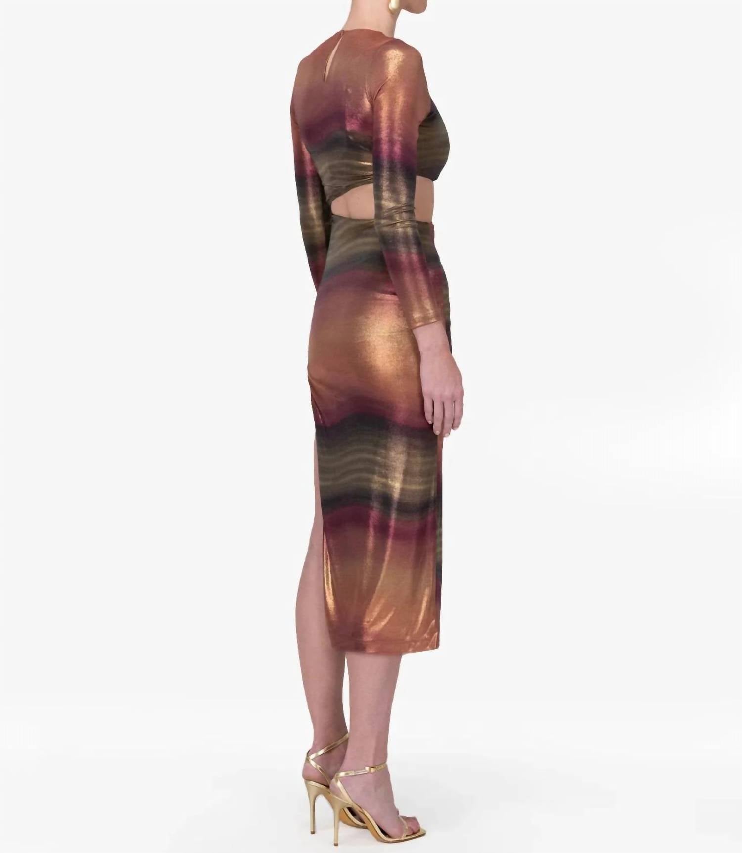 Dress Forum - Shimmering Cutout Midi Dress
