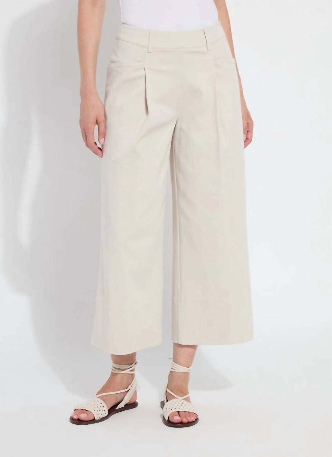 Lysse Mirabelle Pleated Wide Palazzo Pants in oat - women's pants - alternate view