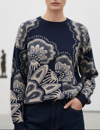 Jumper1234 - Doily Crew Neck Sweater Top