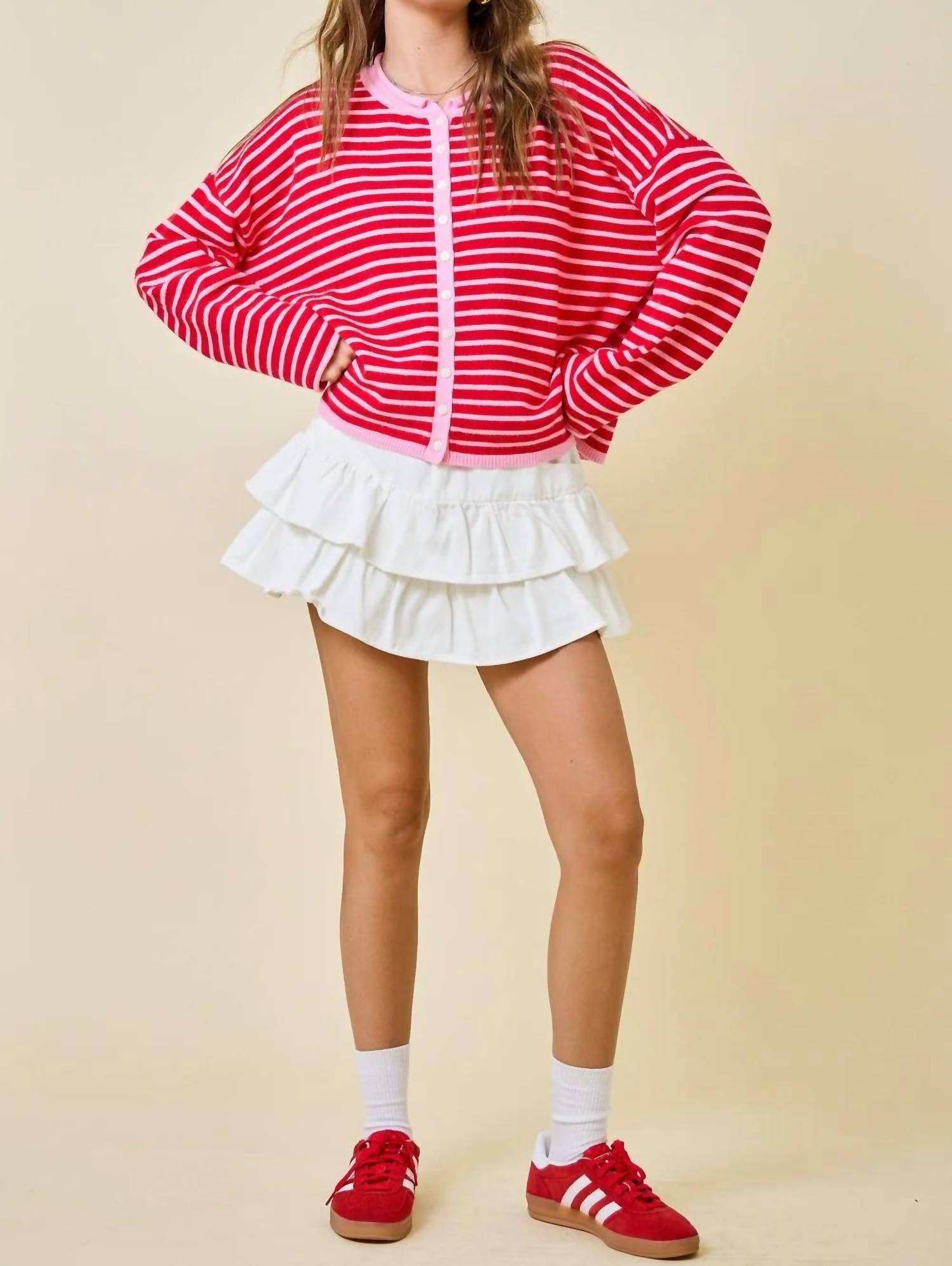 Day + Moon - Stripes Cardigan Top