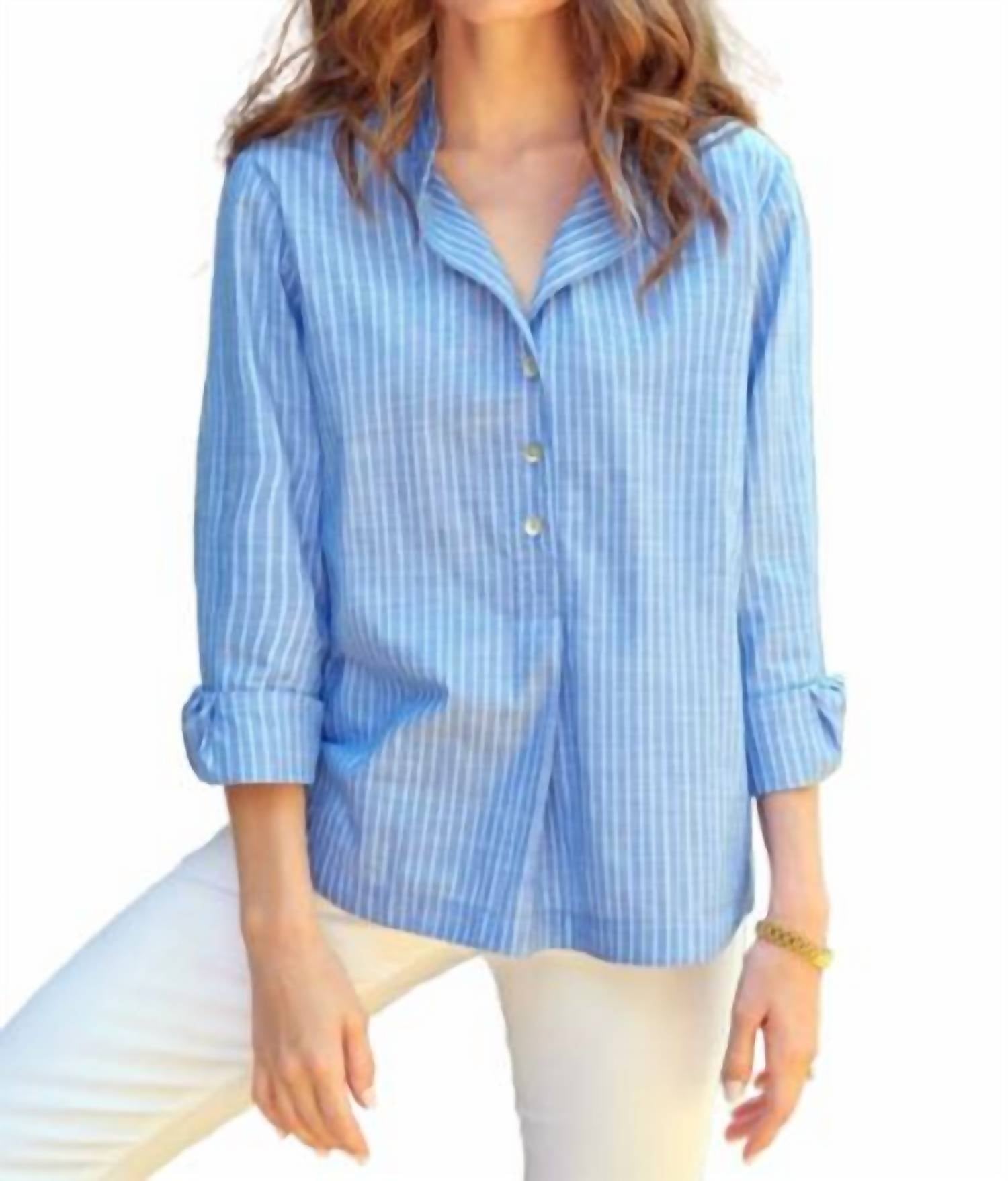 Finley - Chambray Stripe Henri Top
