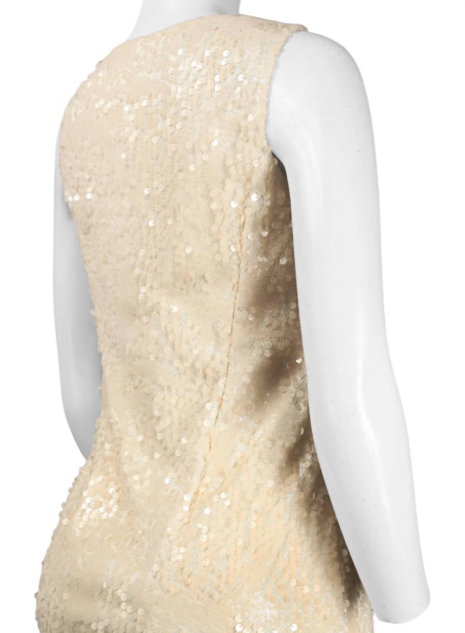 Sue Wong - Sleeveless Bateau Neckline Sequin Dress