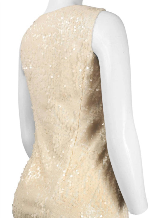 Sue Wong - Sleeveless Bateau Neckline Sequin Dress