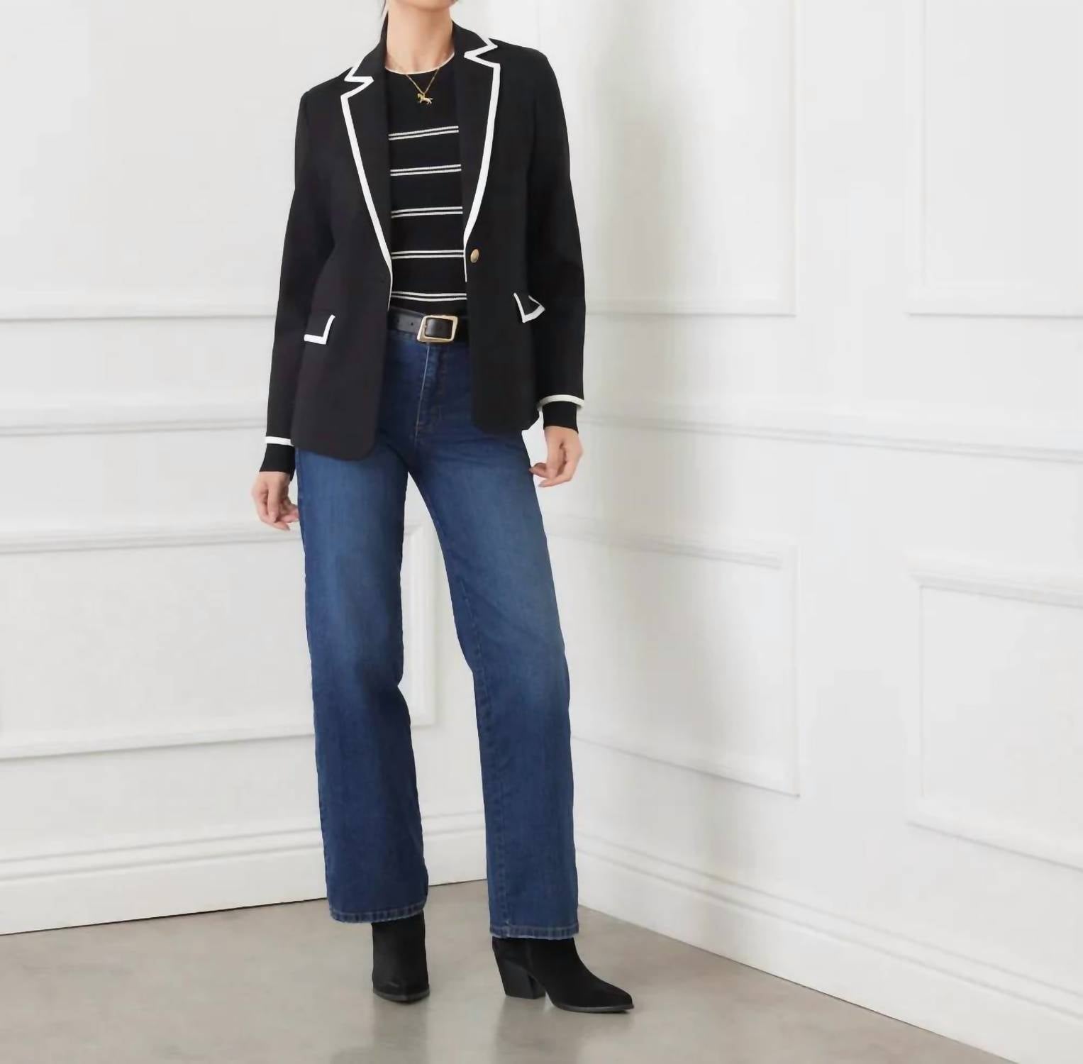 Karen Kane - Cristiana Contrast Ponte Knit Blazer