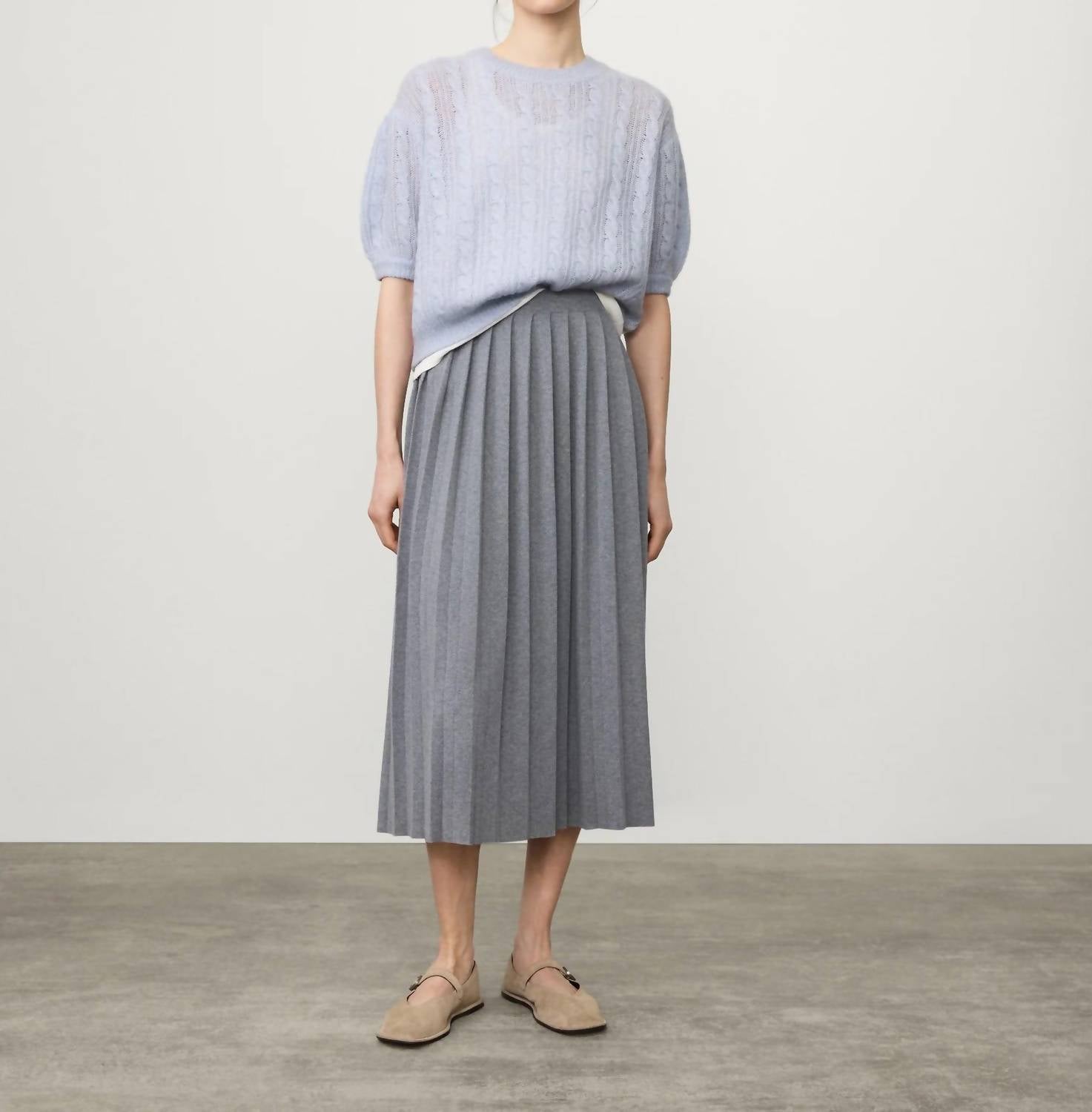 LISA YANG The Minda Skirt in deep cloud - women's skirt - view 5