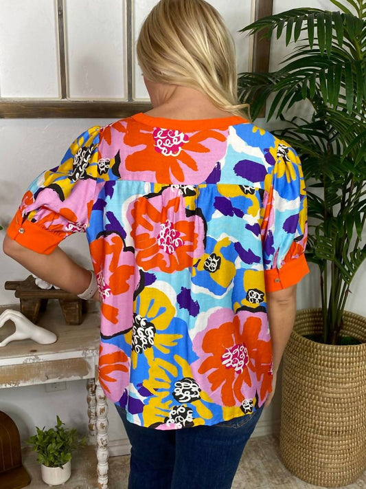 Jodifl - Floral V-neck Top