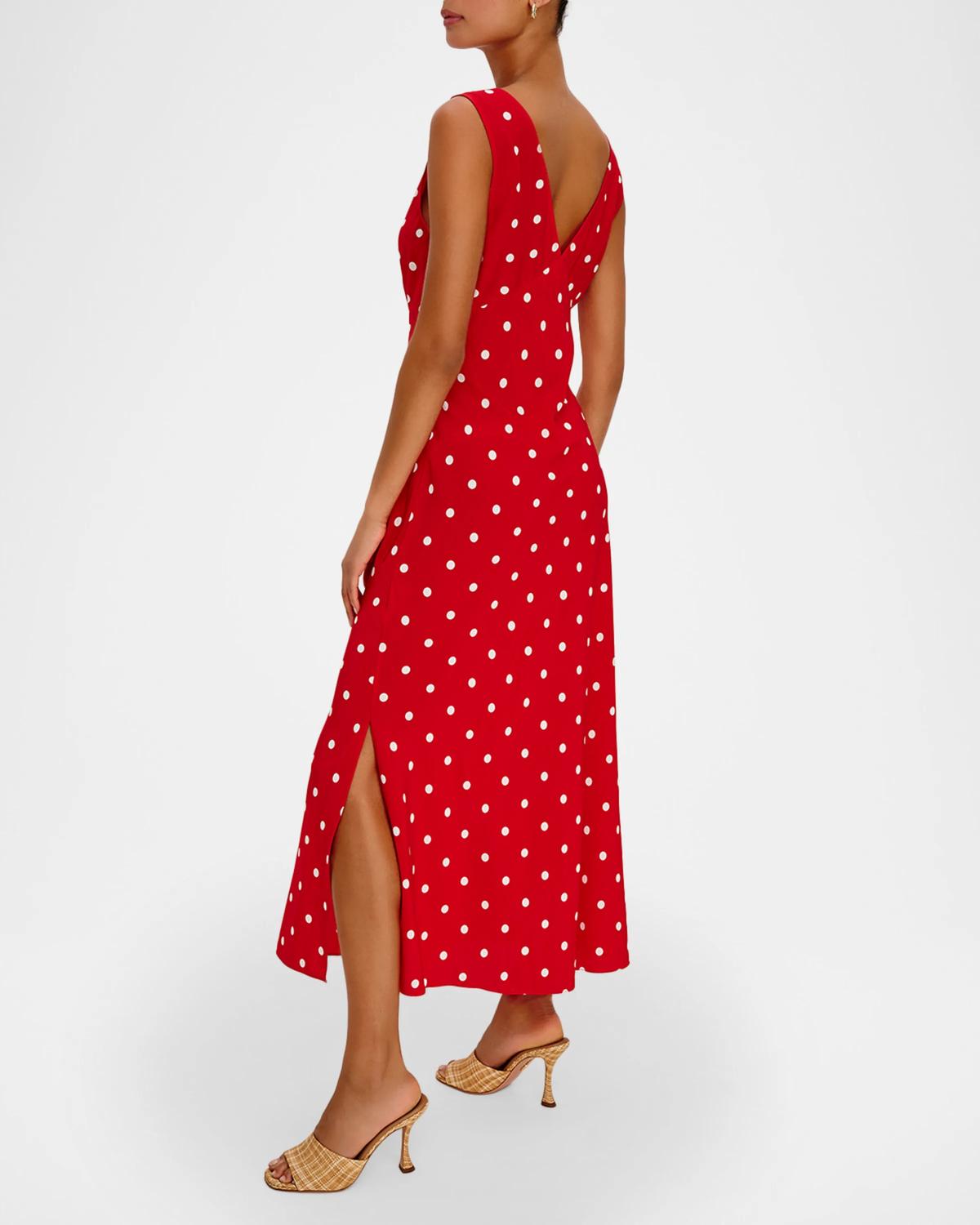 Rails Terena Sleeveless Midi Dress in rossa - women's dress - detail view