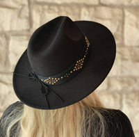 Glinda Grommet Trim Wide Brim Fedora Hat