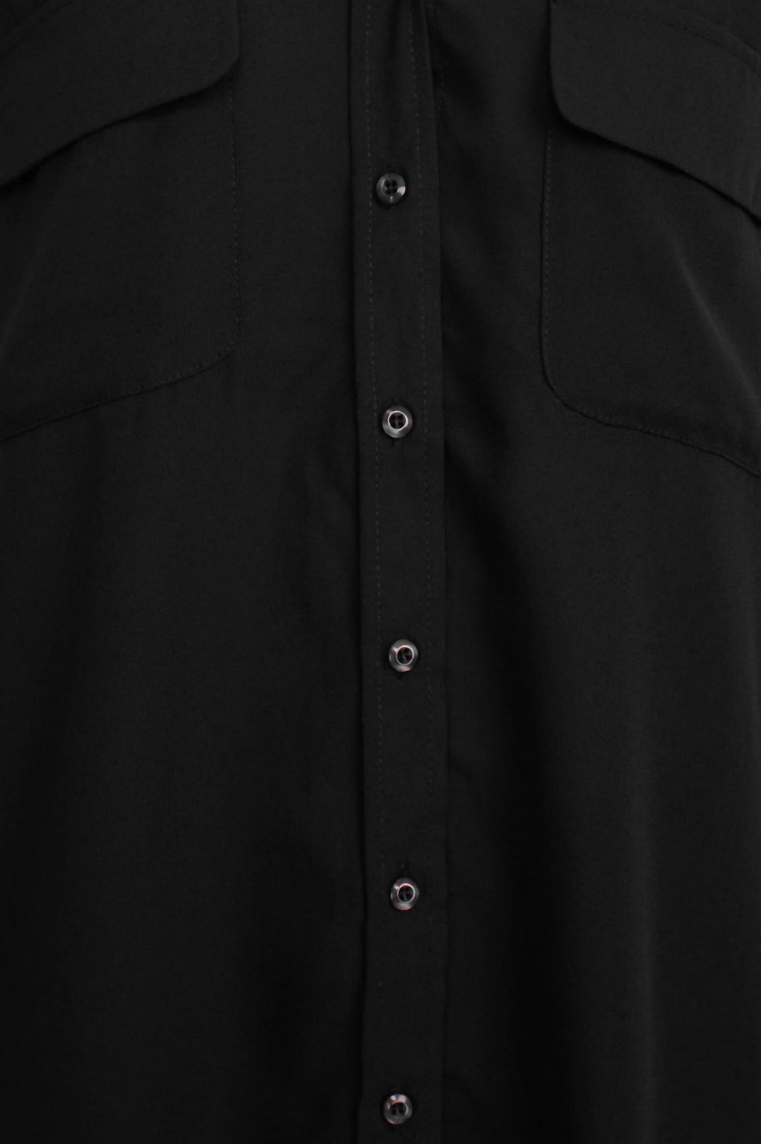 Magaschoni - Collar Neck Long Sleeves Front Button Detail Top