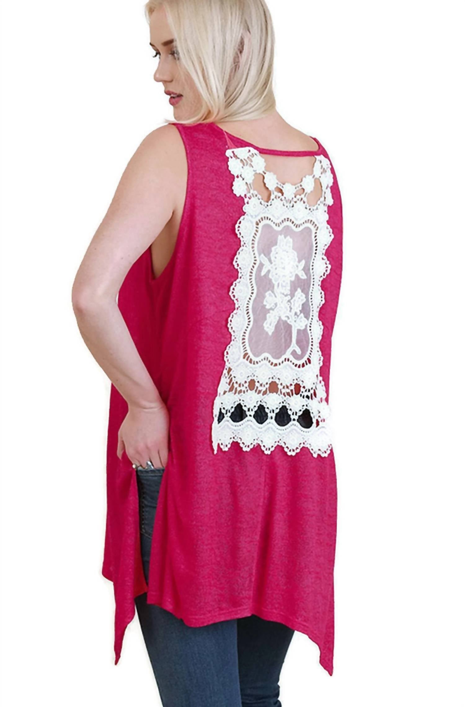 Umgee - Crochet Back Sleeveless Top