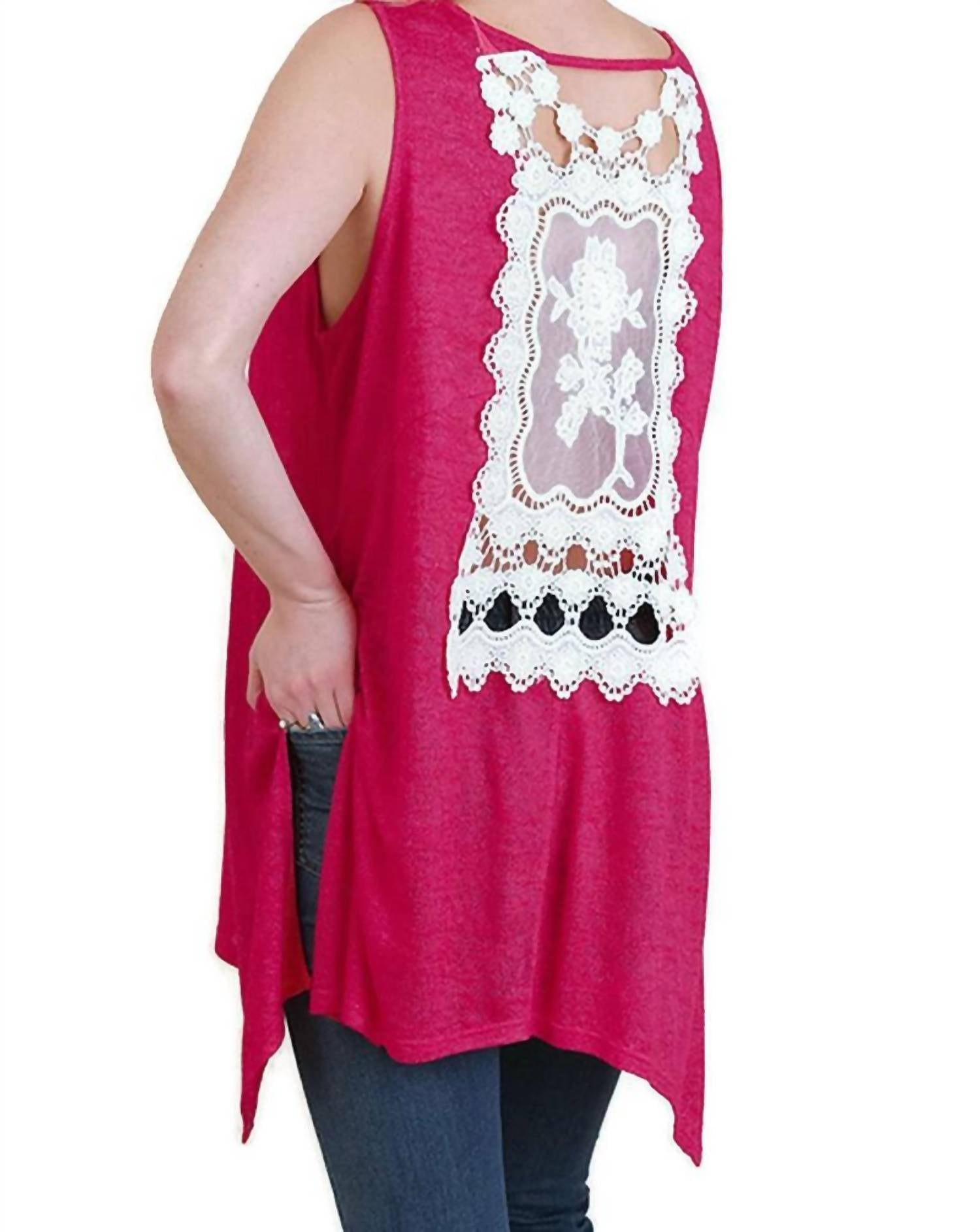 Umgee - Crochet Back Sleeveless Top