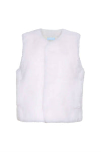 The Burgess Collection Women's Shearling Vest in vanilla - women's jacket - detail view