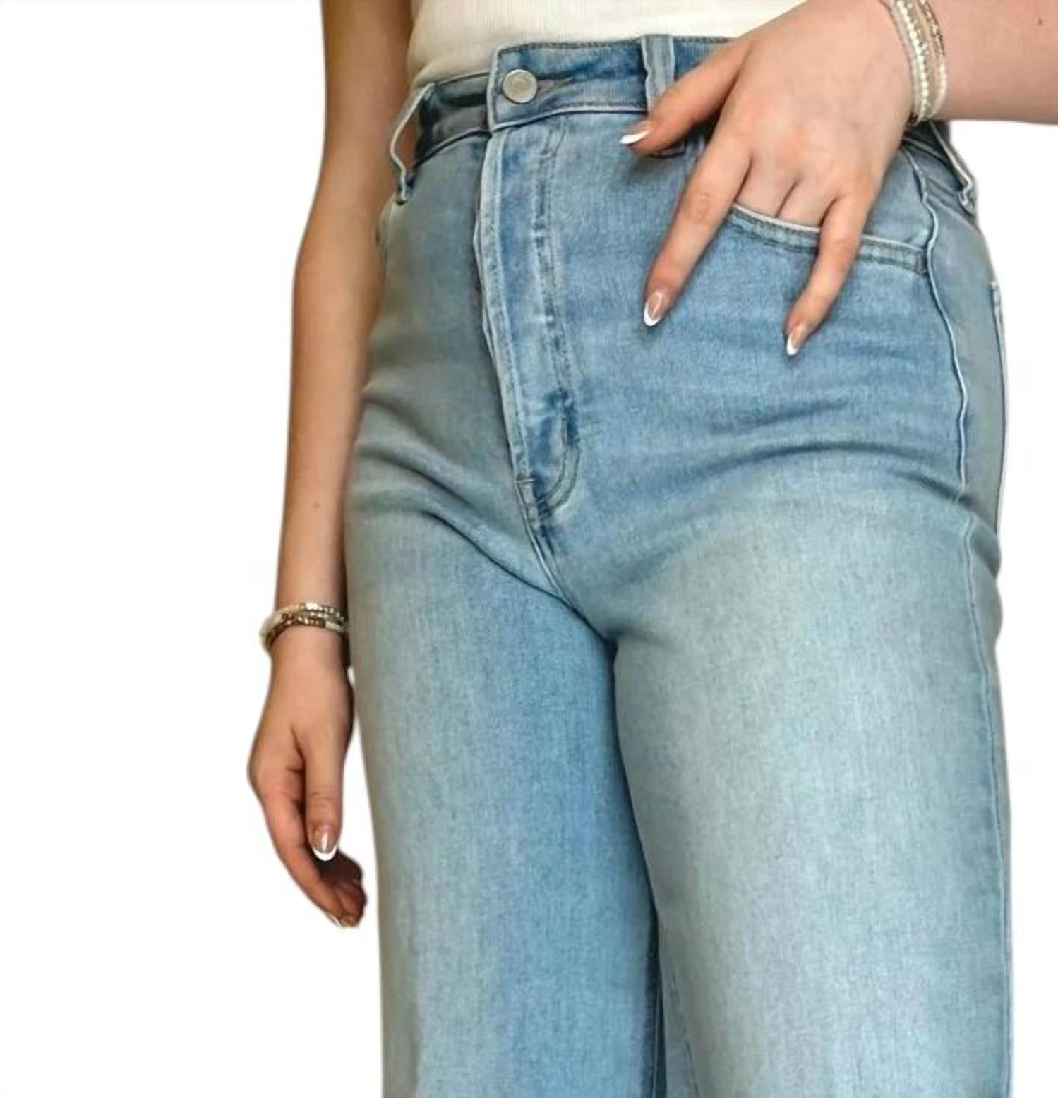 Cello - Terry High Rise Wide Leg Jeans