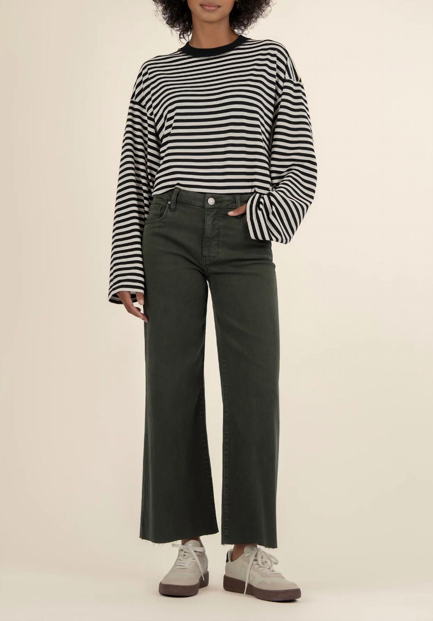 KUT FROM THE KLOTH Meg High Rise Fab Wide Leg Pants in sherwood - women's jeans