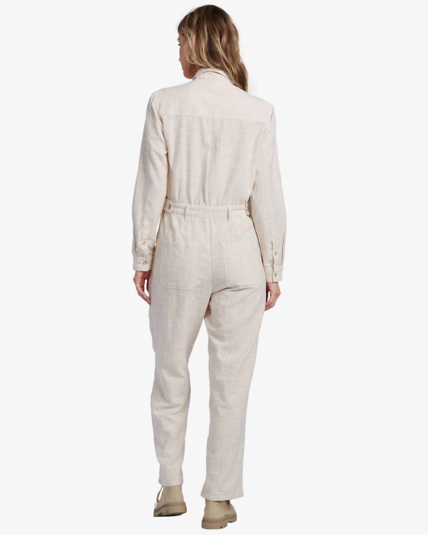 By Together - Striped Button-Down Jumpsuit