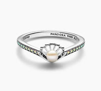 Pandora - Women's Disney Princess Ariel Shell Treated Freshwater Cultured Pearl Ring