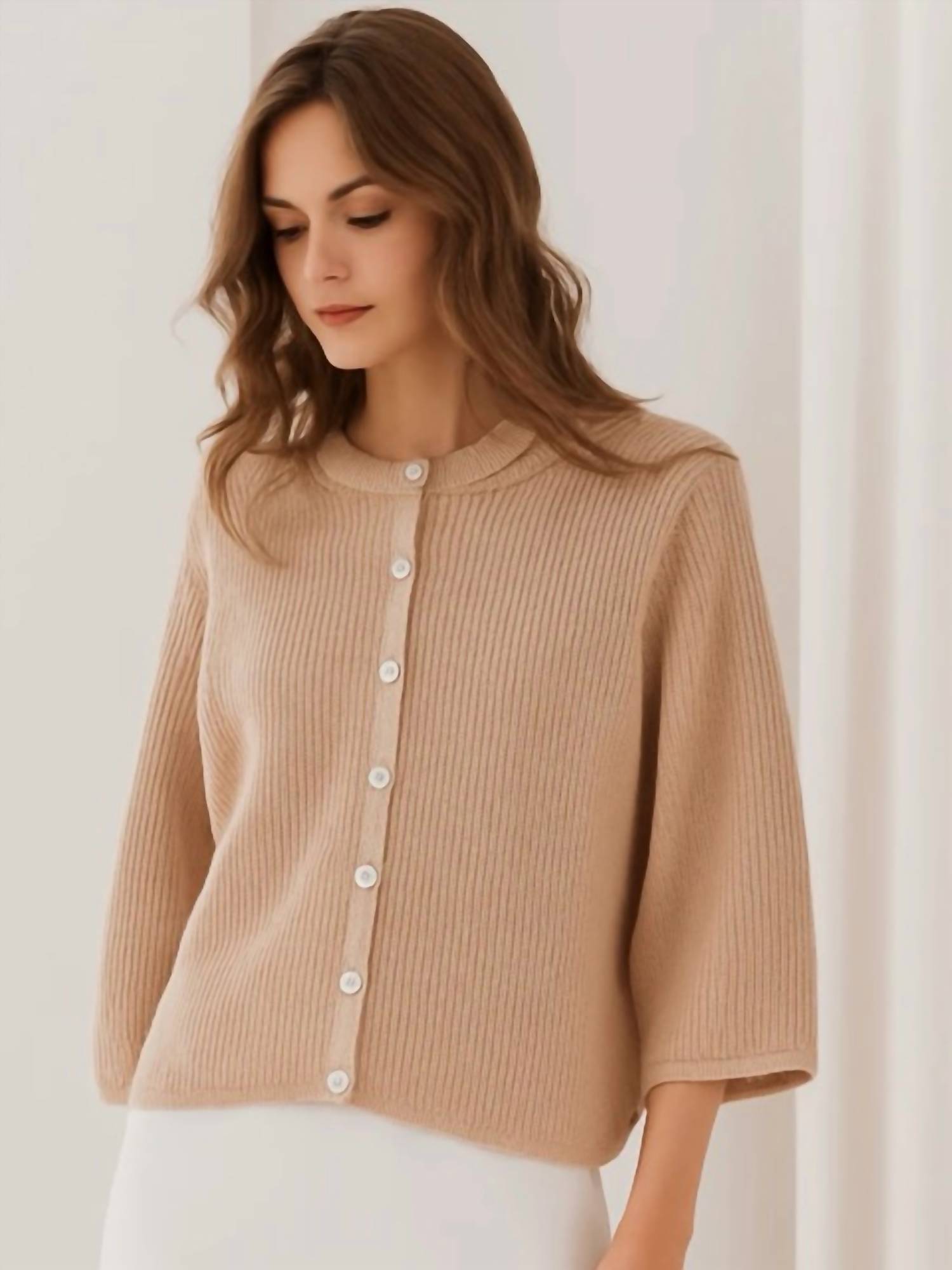 Autumn Cashmere - Elbow Sleeve Shaker Cardigan