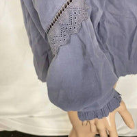 Go by Go Silk Women's Go Free Ruffle Silk Blouse in dusty blue - women's blouse - view 5