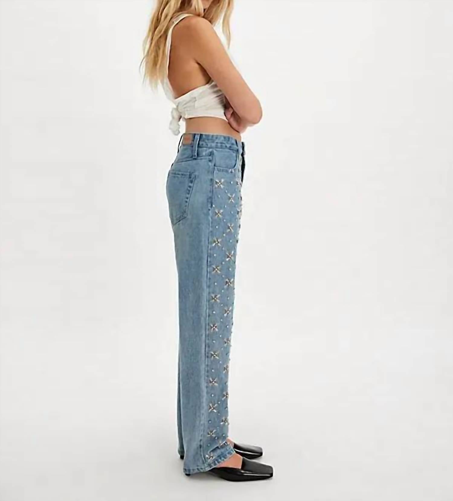 Show Me Your Mumu Icon Jeans in jeweled indigo - women's jeans - alternate view