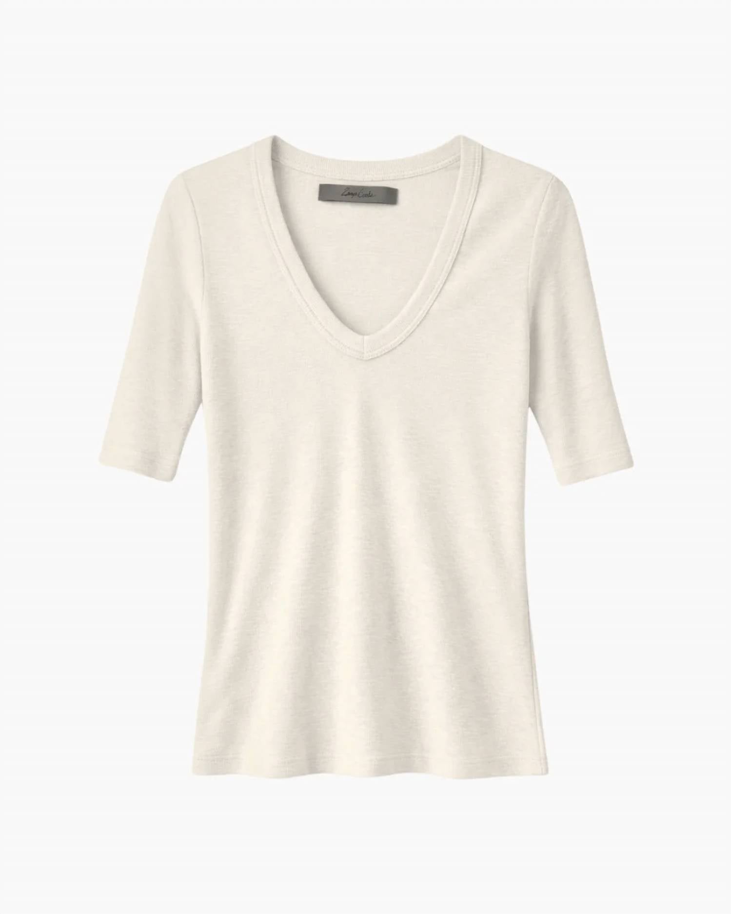 Enza Costa - Textured Rib Half Sleeve Top