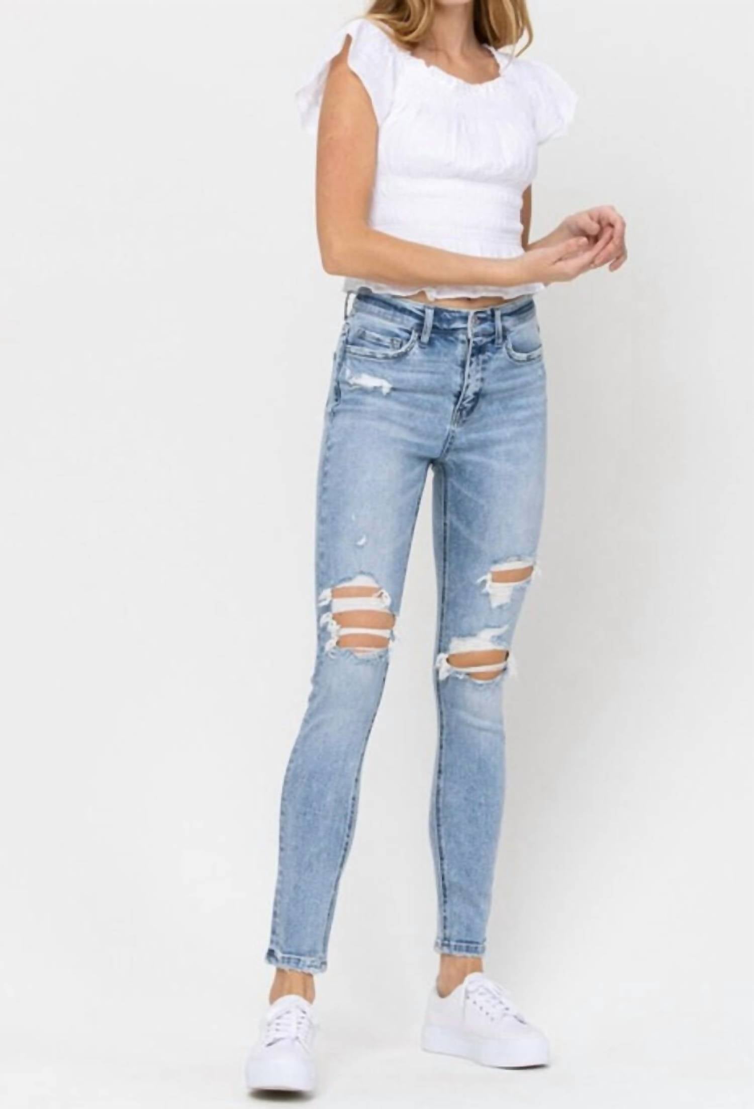 Vervet By Flying Monkey - High Rise Distressed Skinny Jean