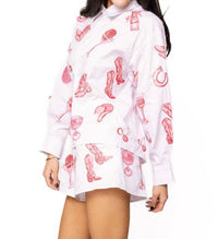 Queen Of Sparkles - Disco Cowgirl Icon Collared Top