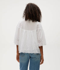 Michael Stars - Gloria Eyelet Flutter Top