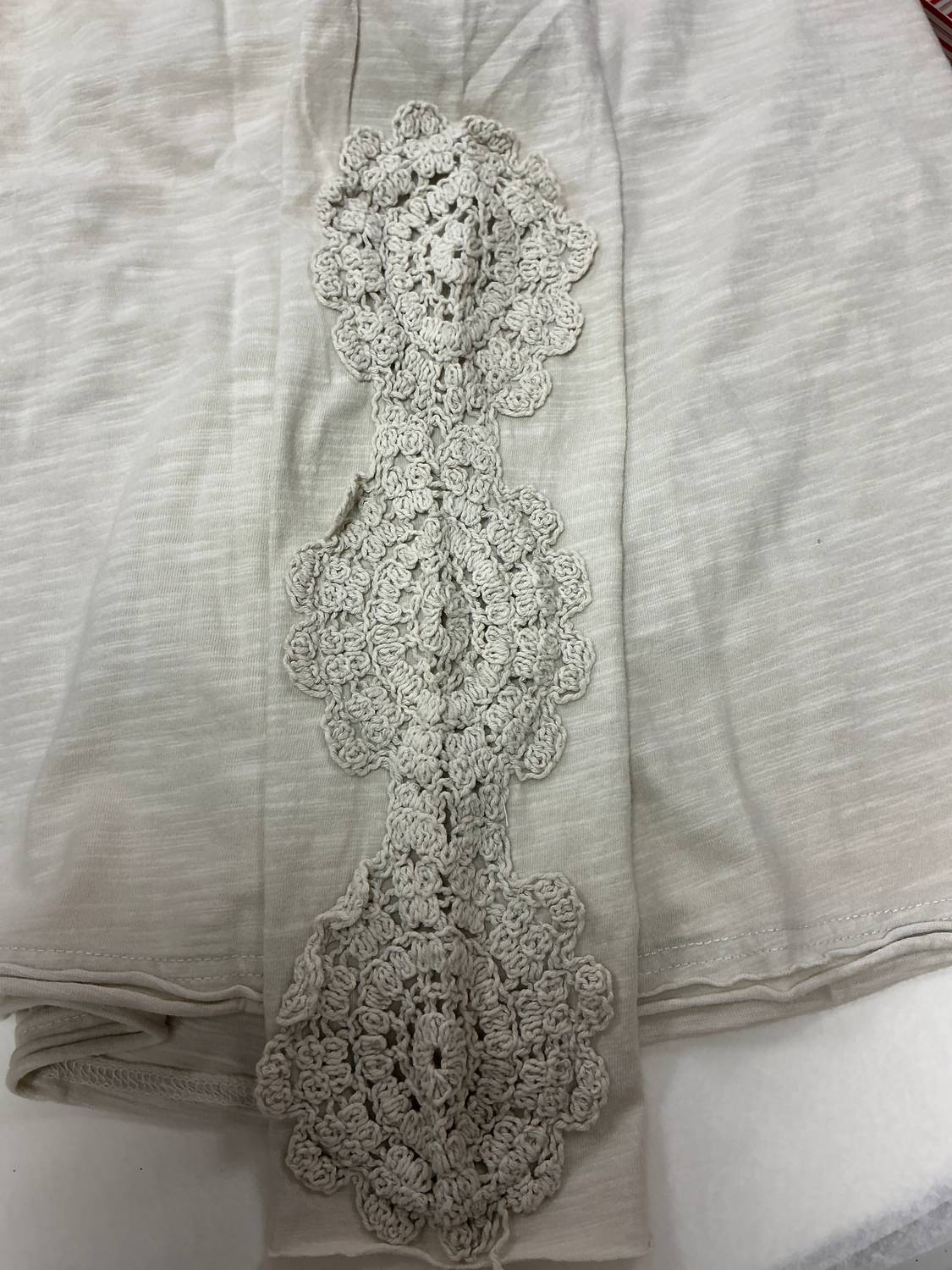 Easel Floral Detailed Long Sleeve Top in off white - women's long sleeve top - alternate view
