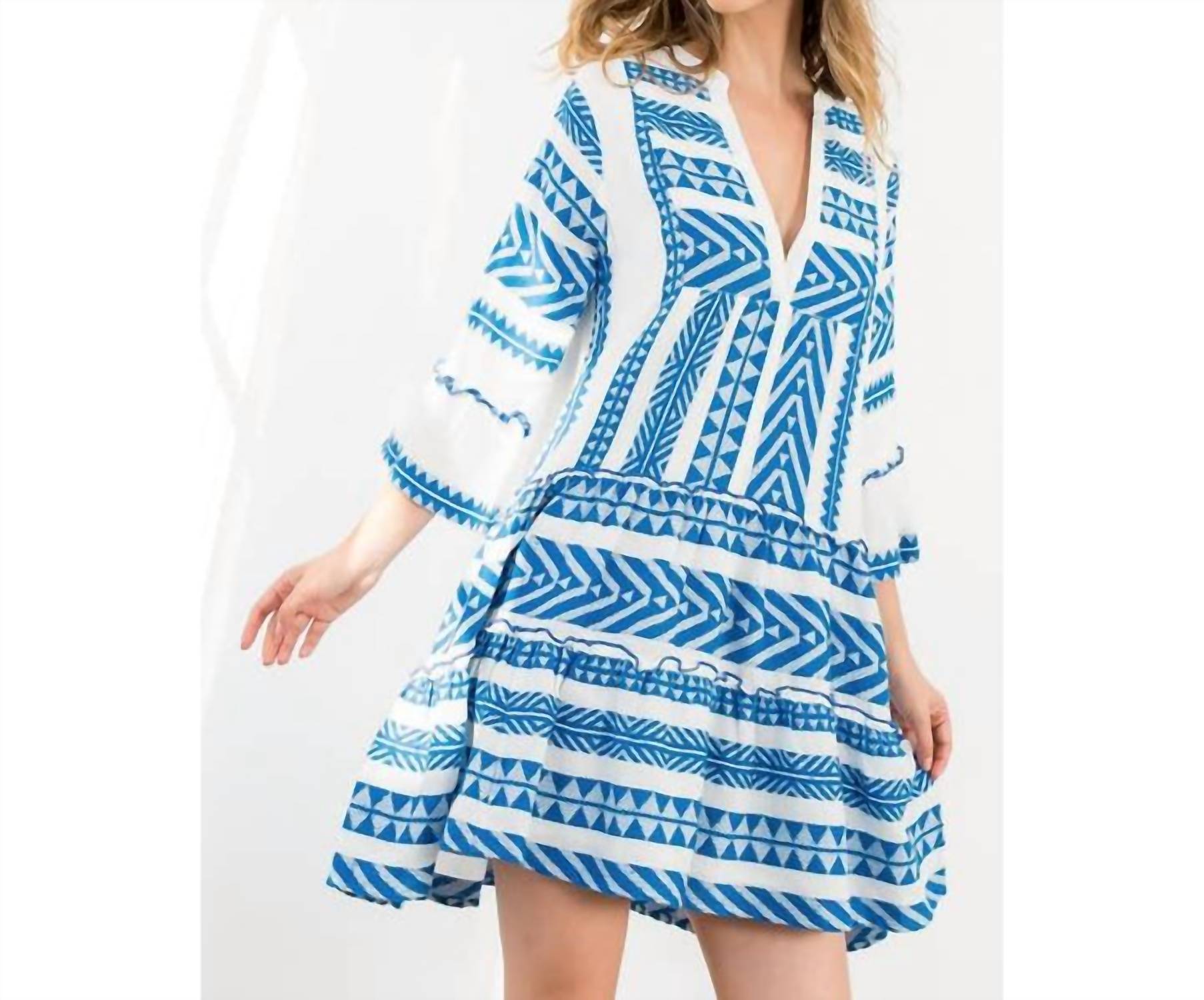 Thml - Tiered V-neck Embroidered Dress