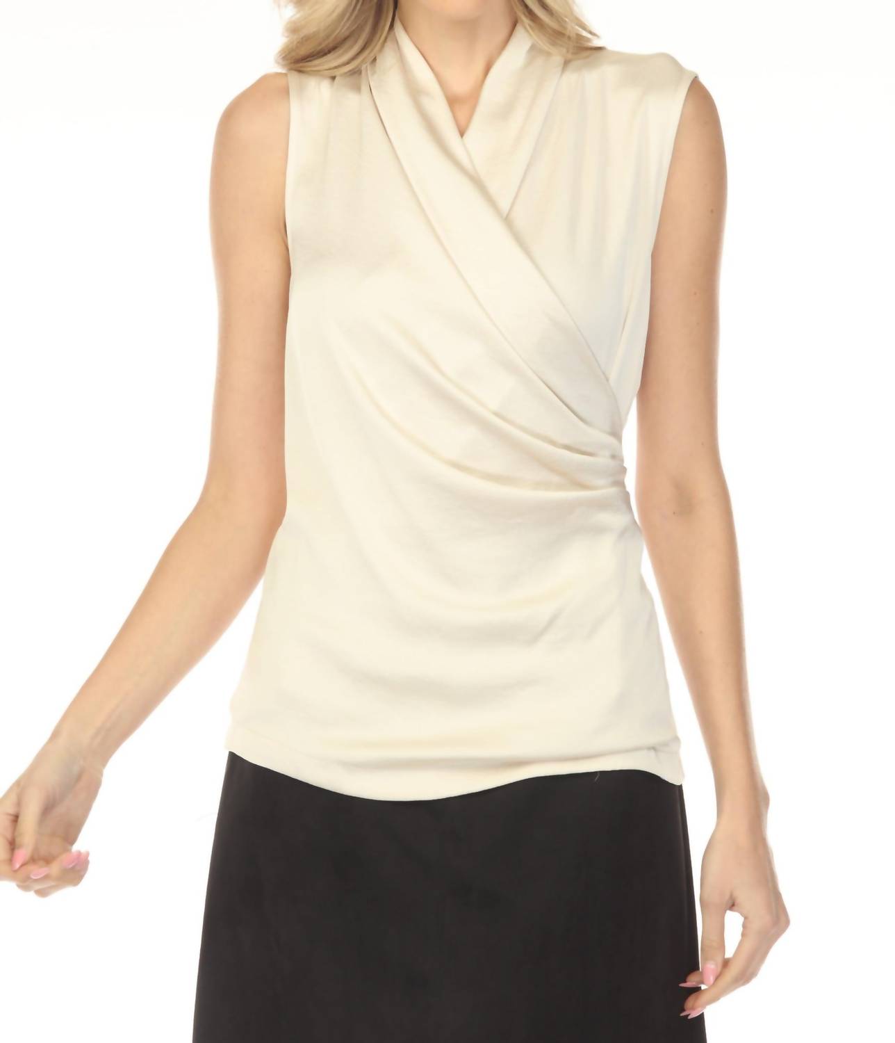 Joseph Ribkoff - Wrap Neck Sleeveless Top