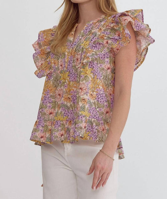 Entro - Ruffle Sleeve Top