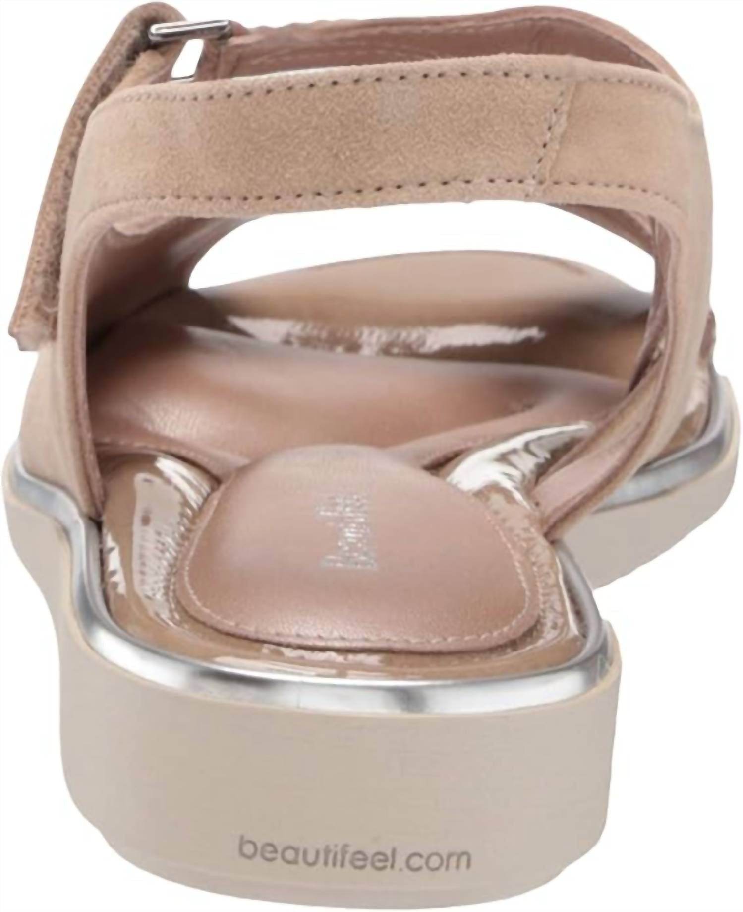 Beautifeel Women's Robin Sandals in oro leo satinato print suede - women's sandal - alternate view