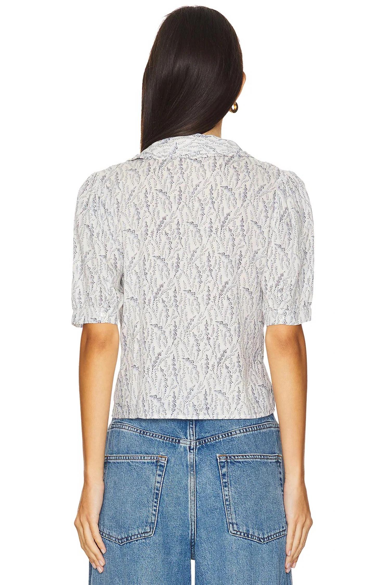 Nation LTD Pia Pintuck Blouse in porcelain floral vines - women's blouse - view 4