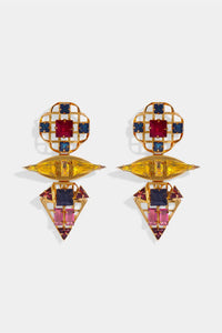 Nicole Romano - Livia Sculptural Colored Stone Earrings