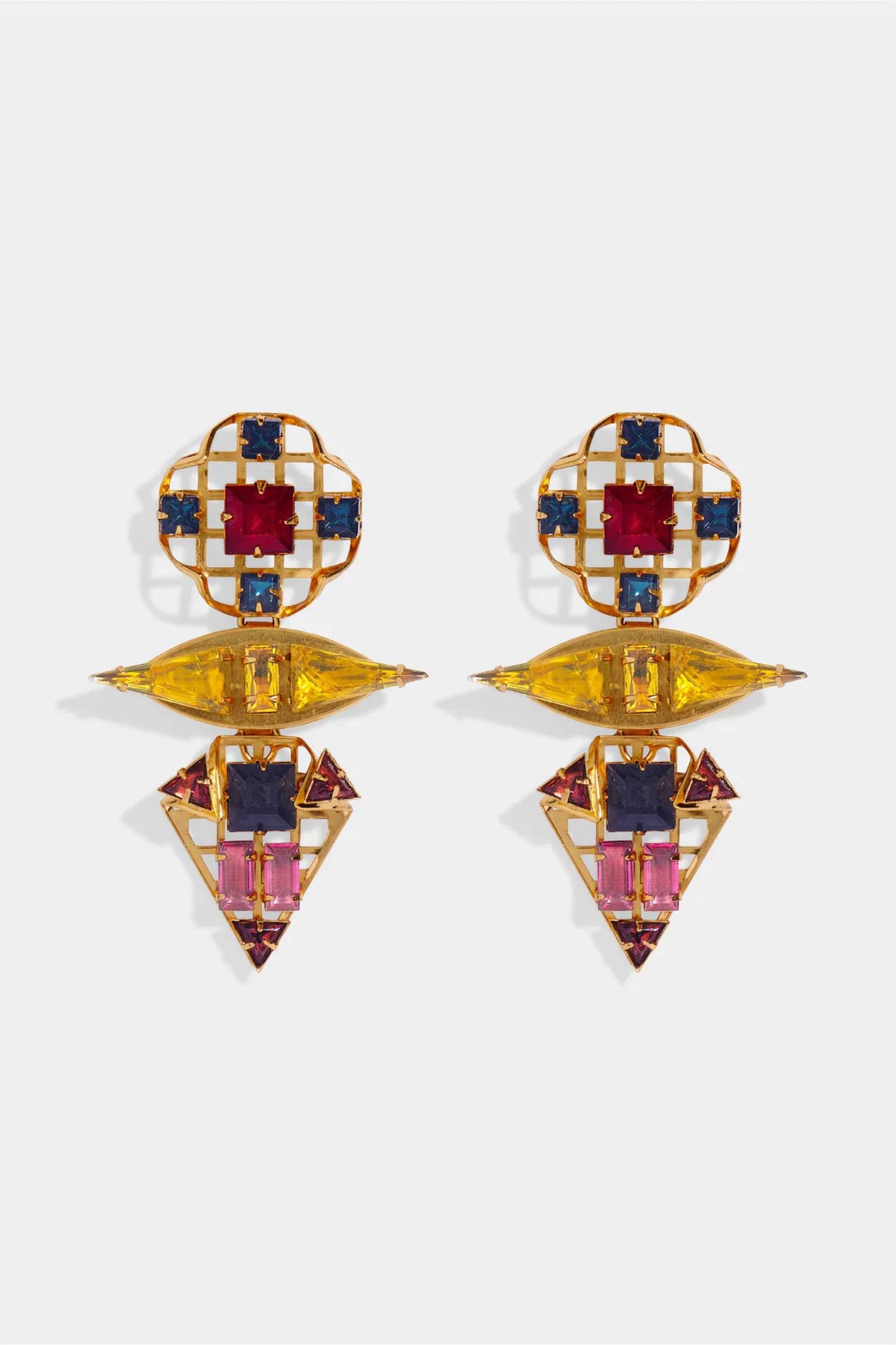Nicole Romano - Livia Sculptural Colored Stone Earrings