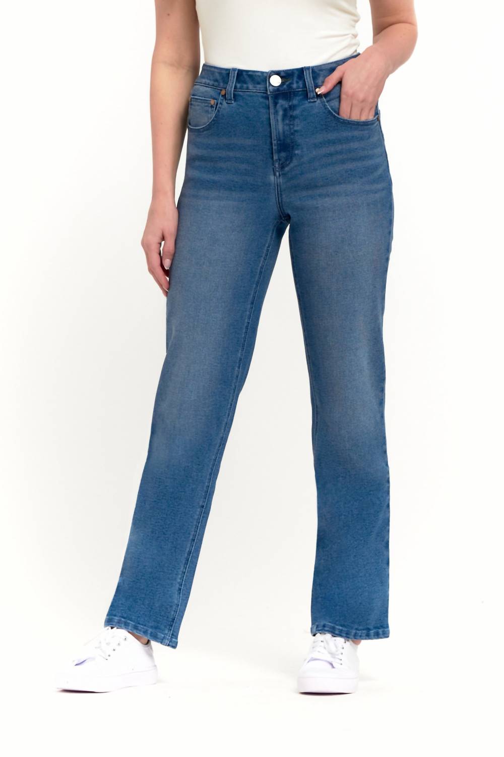 1822 Denim - High Rise Straight Leg Denim Jeans