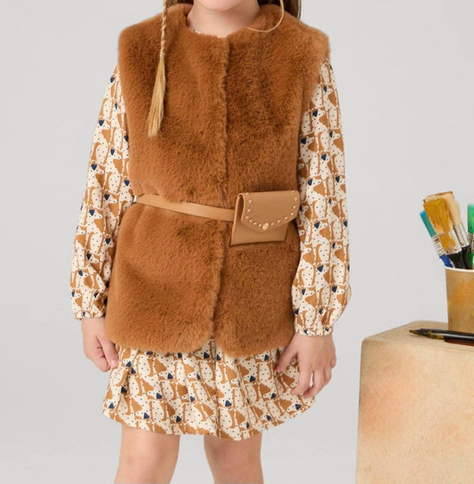 Mayoral - Fur Sleeveless With Belt Vest