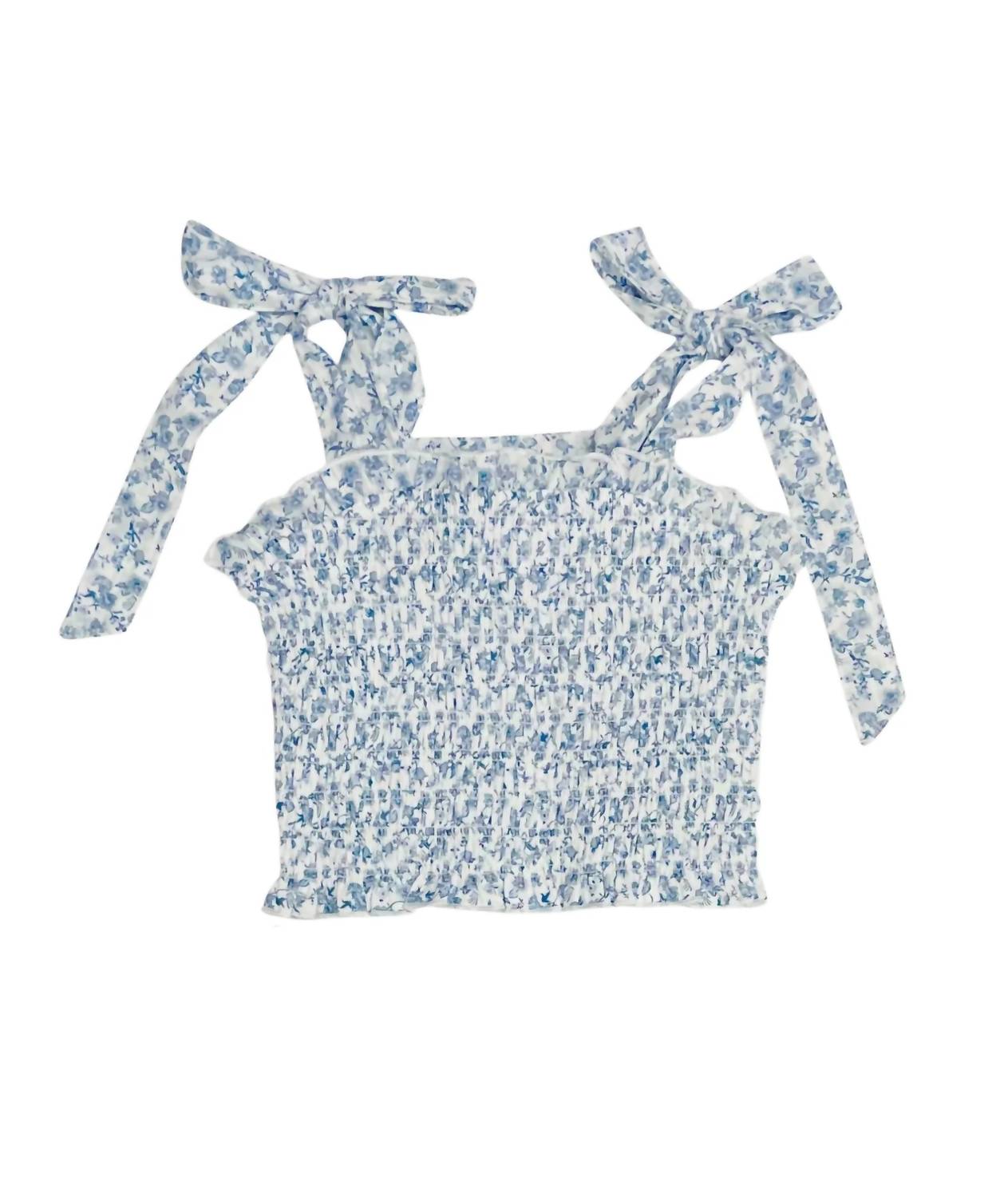 Katie J NYC Girl's Sunny Top in blue - kids' blouse