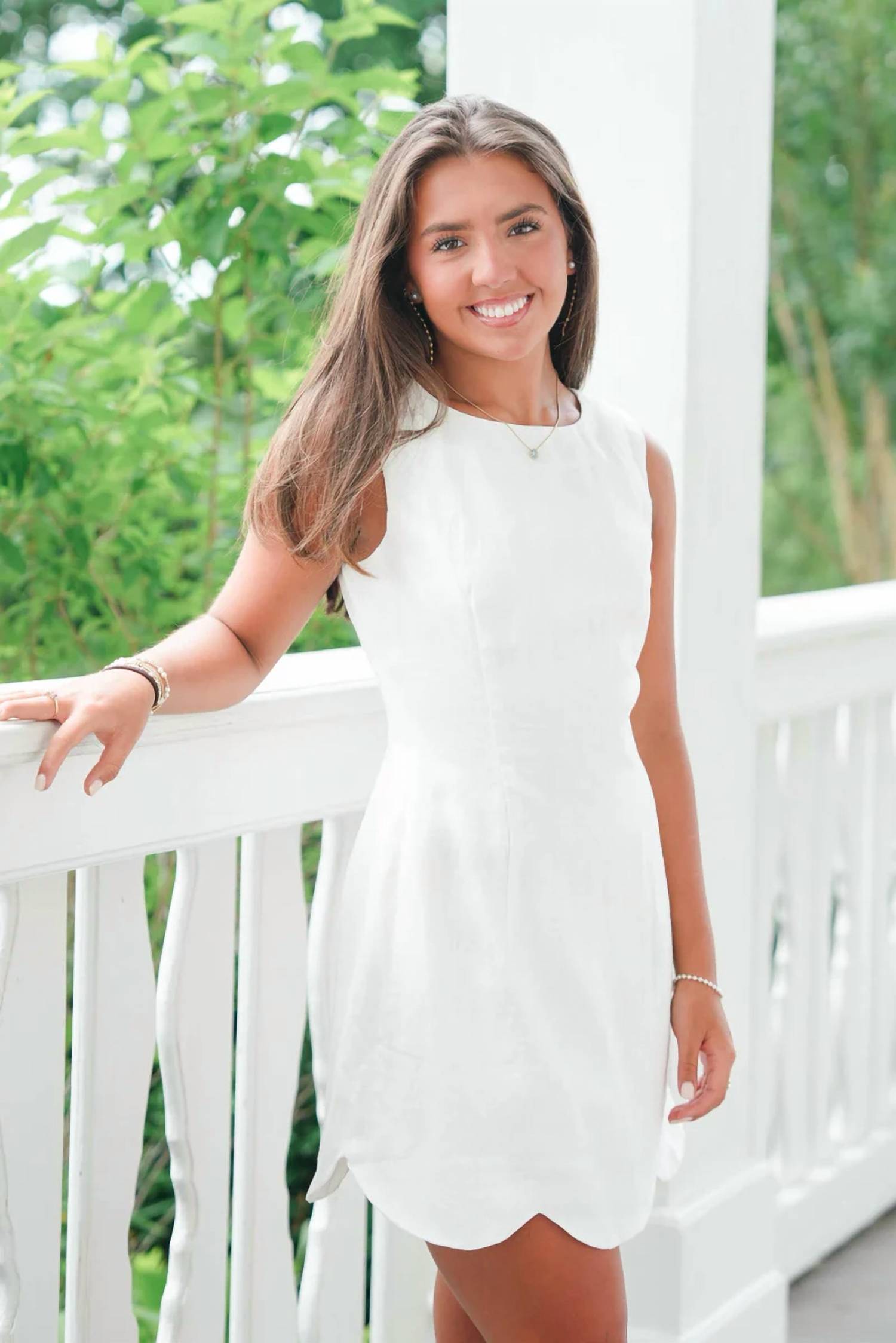 Mable - linen mini dress with scallop hem