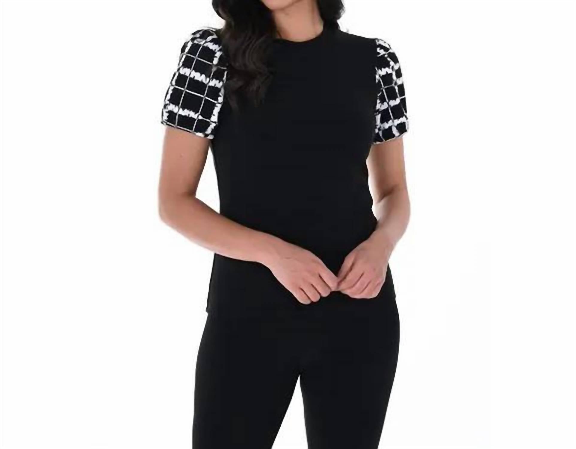 Frank Lyman - Geometric Puff-sleeve Pullover Top