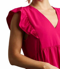 Umgee - Ruffle Tiered V-neck Dress