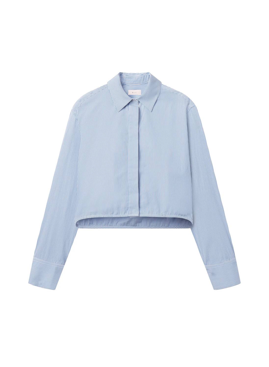A.L.C. - Maude Cropped Cotton Stripe Shirt