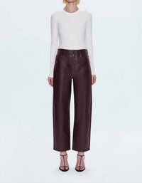 PISTOLA Jett High Rise Bowed Straight Pant in cabernet 2 - women's pants