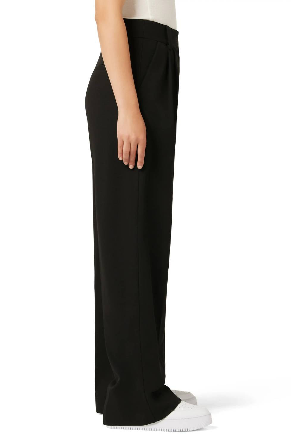 Favorite Daughter Shortie Wide-leg Trousers in black - women's pants - detail view